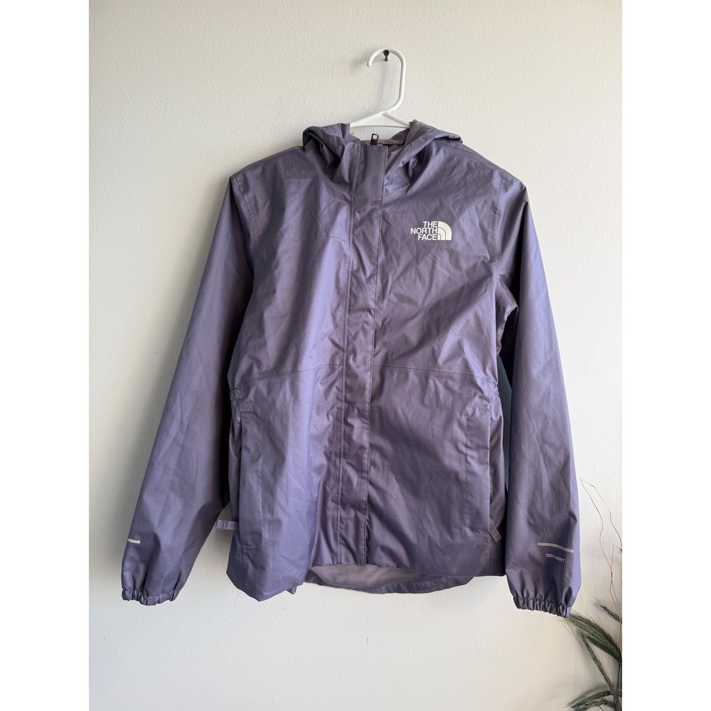 The North Face Girls Purple DryVent Rain Jacket Hooded Windbreaker XL 14/16